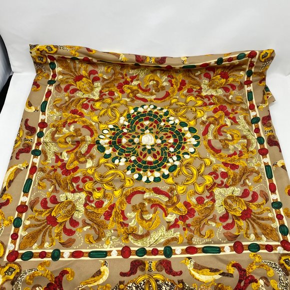 Chanel Silk Scarf Autumnal Birds CC Ornate Classic Mosaic - Picture 4 of 11